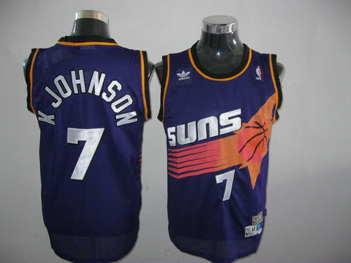 NBA Phoenix Suns 7 Kevin Johnson Throwback Swingman Purple Jersey
